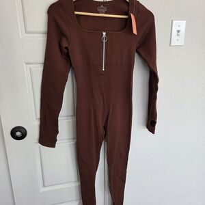 Elegant Brown Long Sleeve Jumpsuit